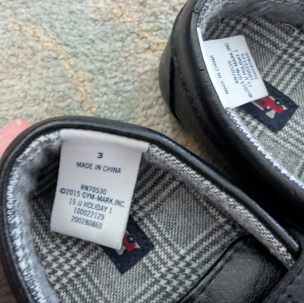 Janie & Jack Black Leather Baby Loafers Sz 3